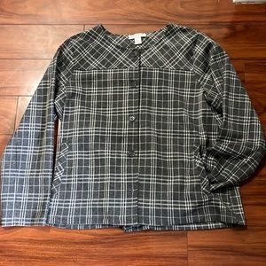 Gray plaid shirt jacket